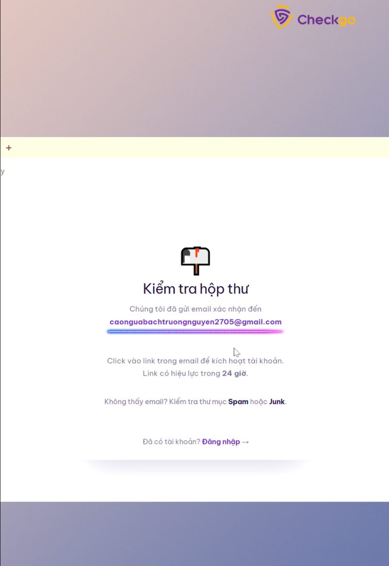 Cách đăng ký tài khoản Checkgo