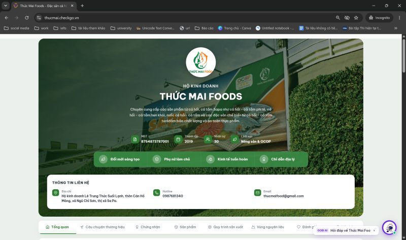 Xây dựng hồ sơ thương hiệu trên Checkgo