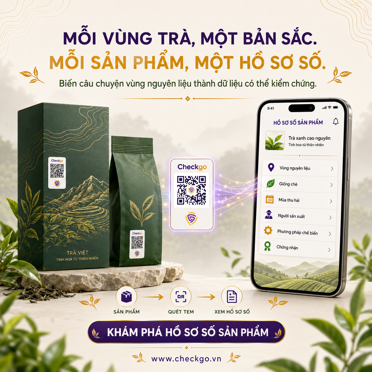 Hồ sơ số cho vùng trà Việt Nam