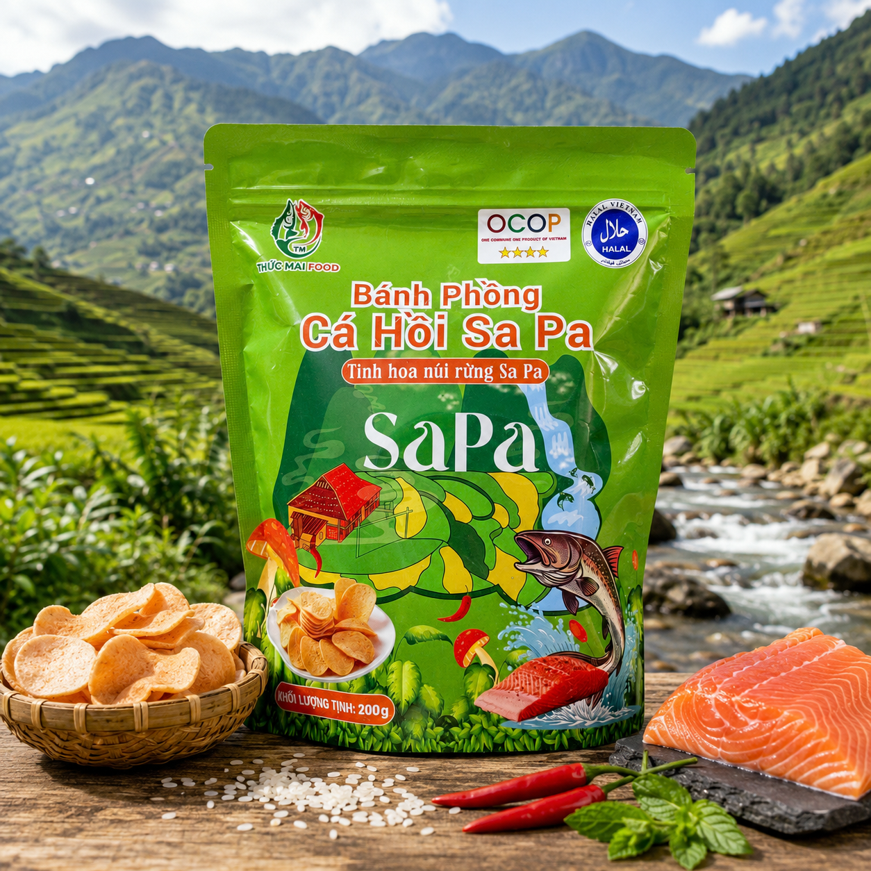 Bánh Phồng Cá Hồi Sa Pa