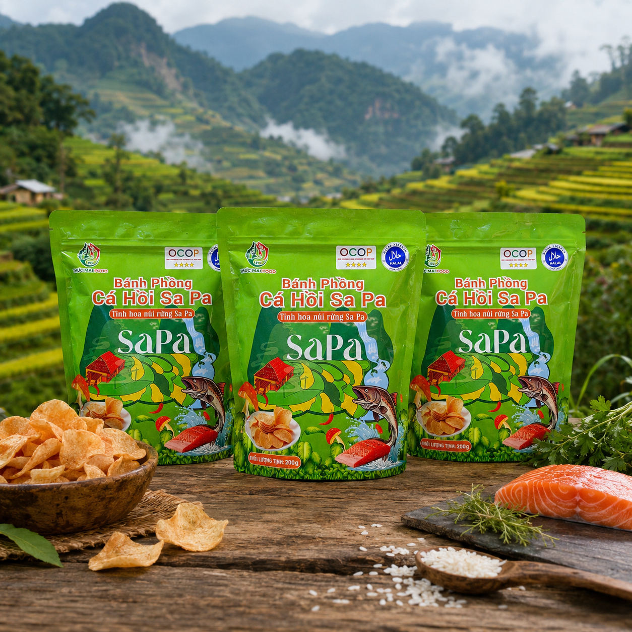 Bánh Phồng Cá Hồi Sa Pa