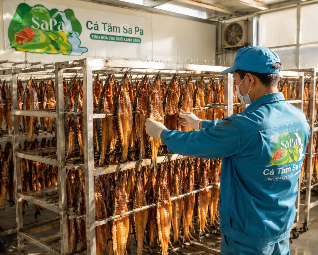 Cá tầm sa pa hun khói